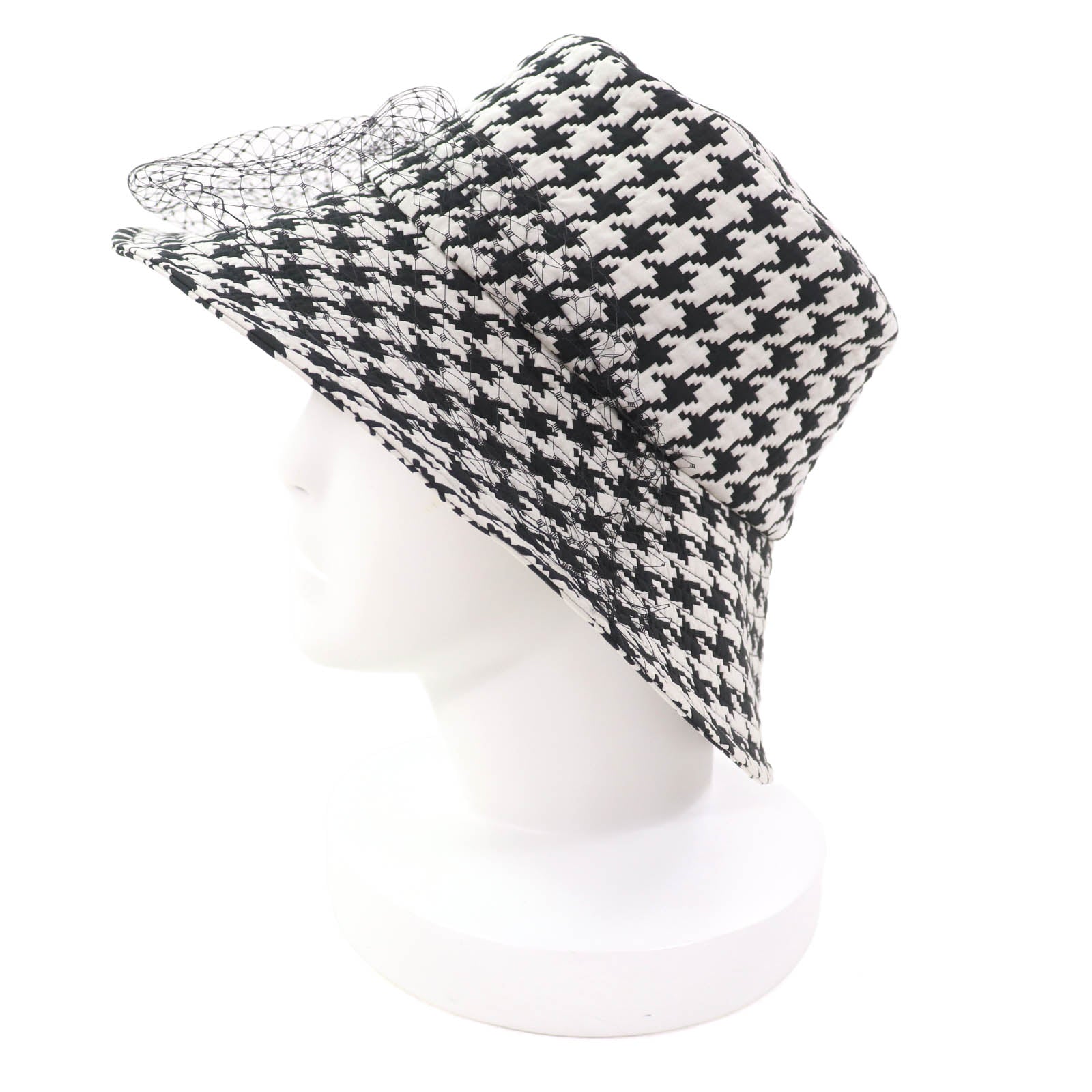 Christian Dior Houndstooth Tulle Hat