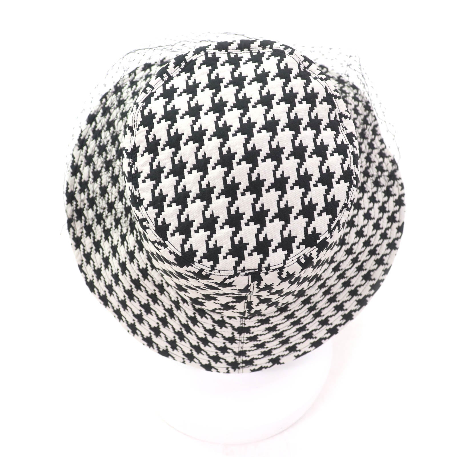 Christian Dior Houndstooth Tulle Hat
