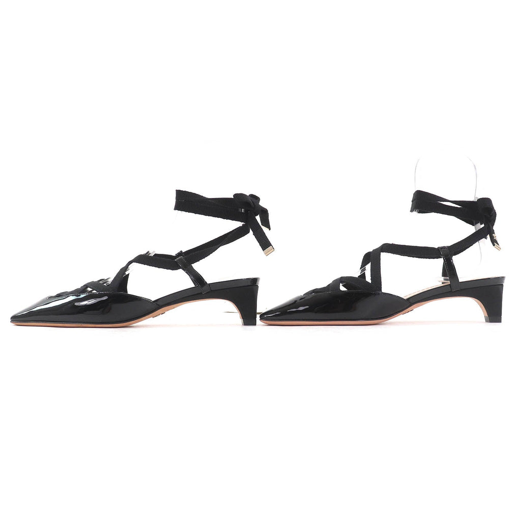 Christian Dior D-ENVOL Square Toe Lace Up Patent Leather Pumps