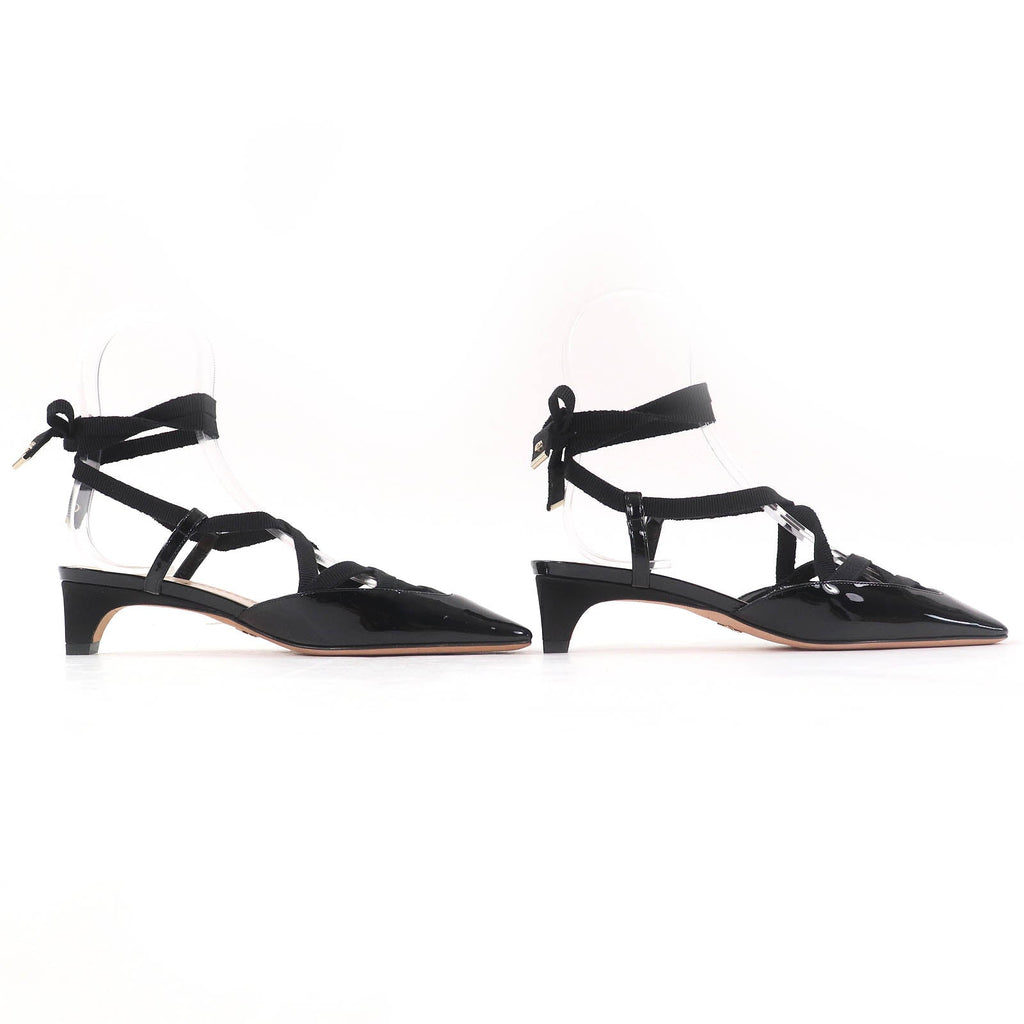 Christian Dior D-ENVOL Square Toe Lace Up Patent Leather Pumps