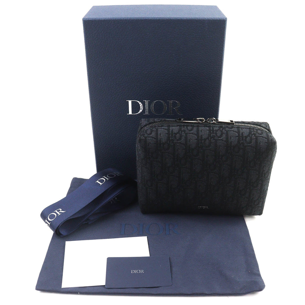 Dior Oblique Canvas Leather Pouch