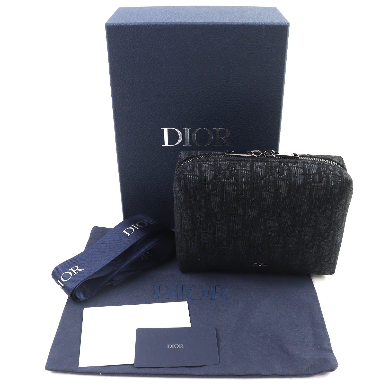 Dior Oblique Canvas Leather Pouch