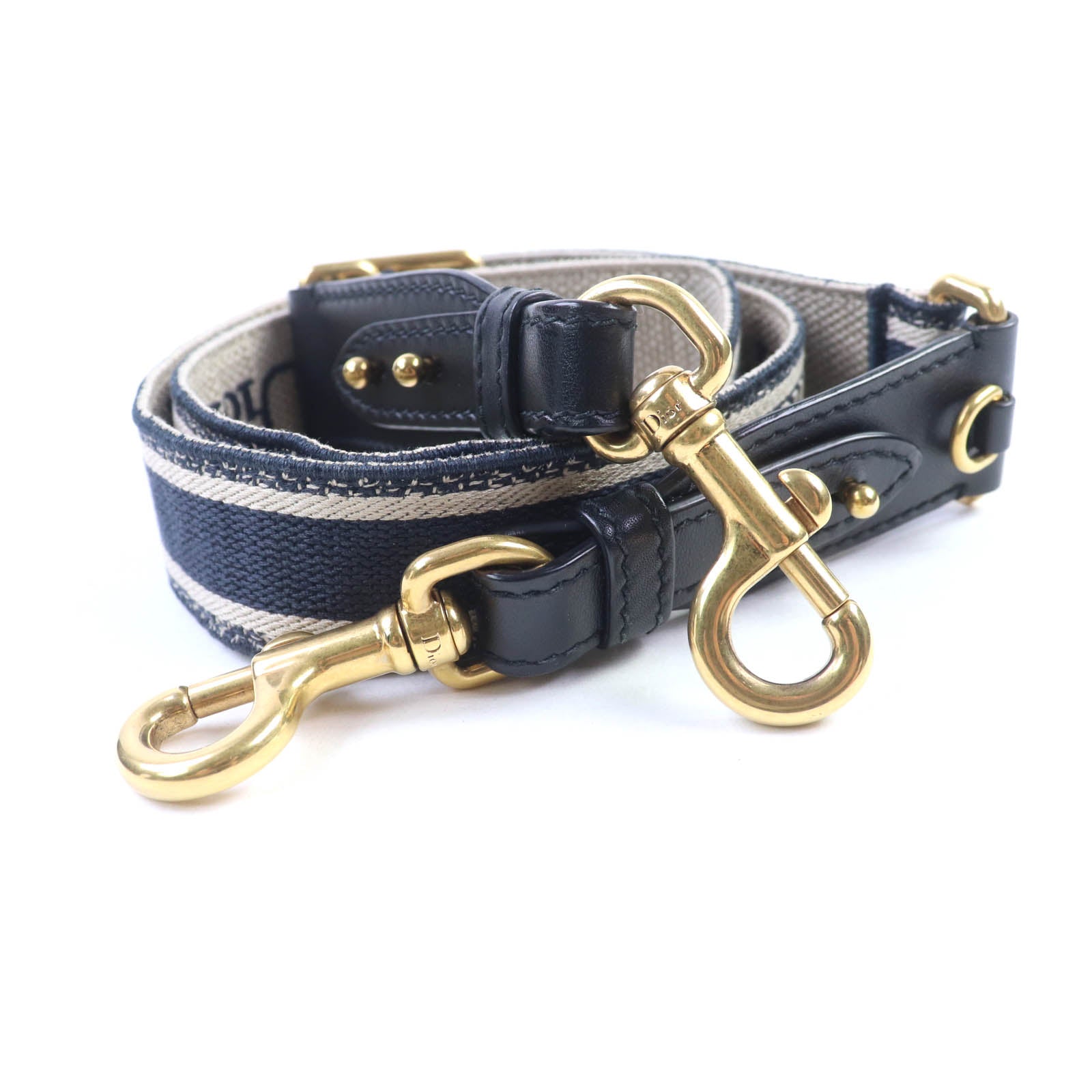 Christian Dior Embroidery Logo Canvas Shoulder Strap
