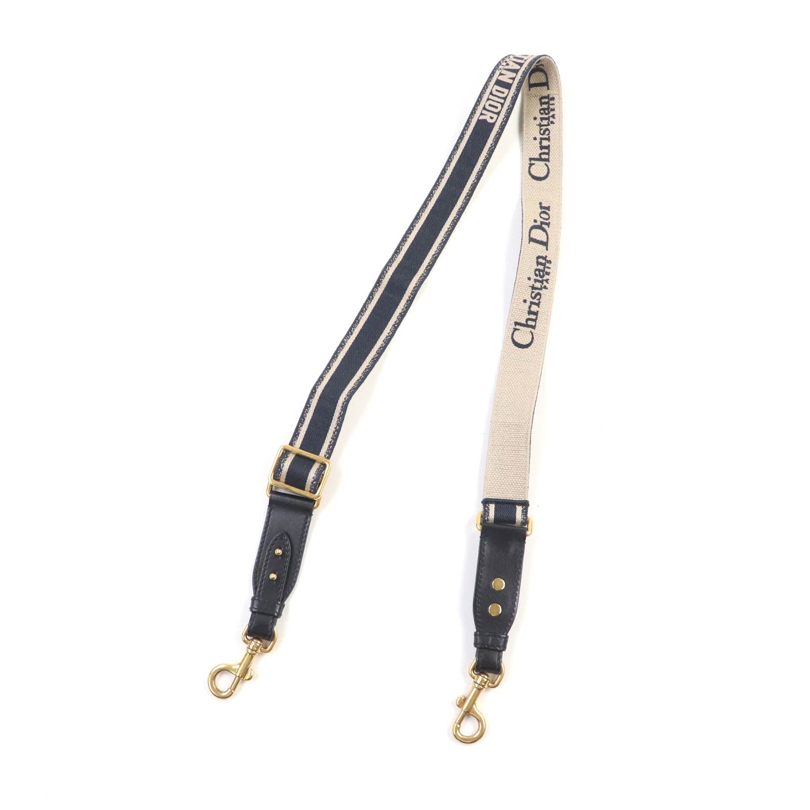 Christian Dior Embroidery Logo Canvas Shoulder Strap