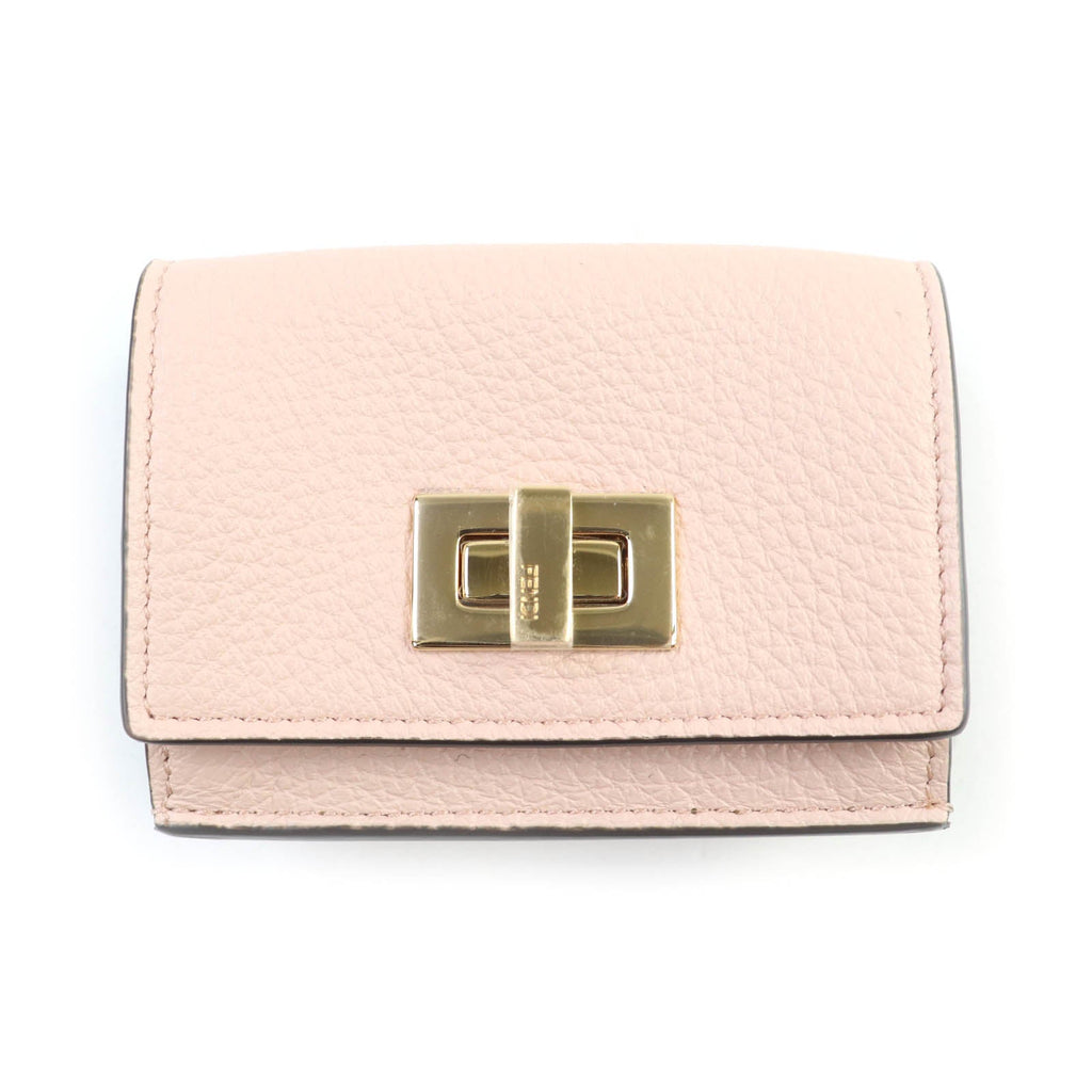 Fendi Peekaboo Tri-fold Leather Wallet