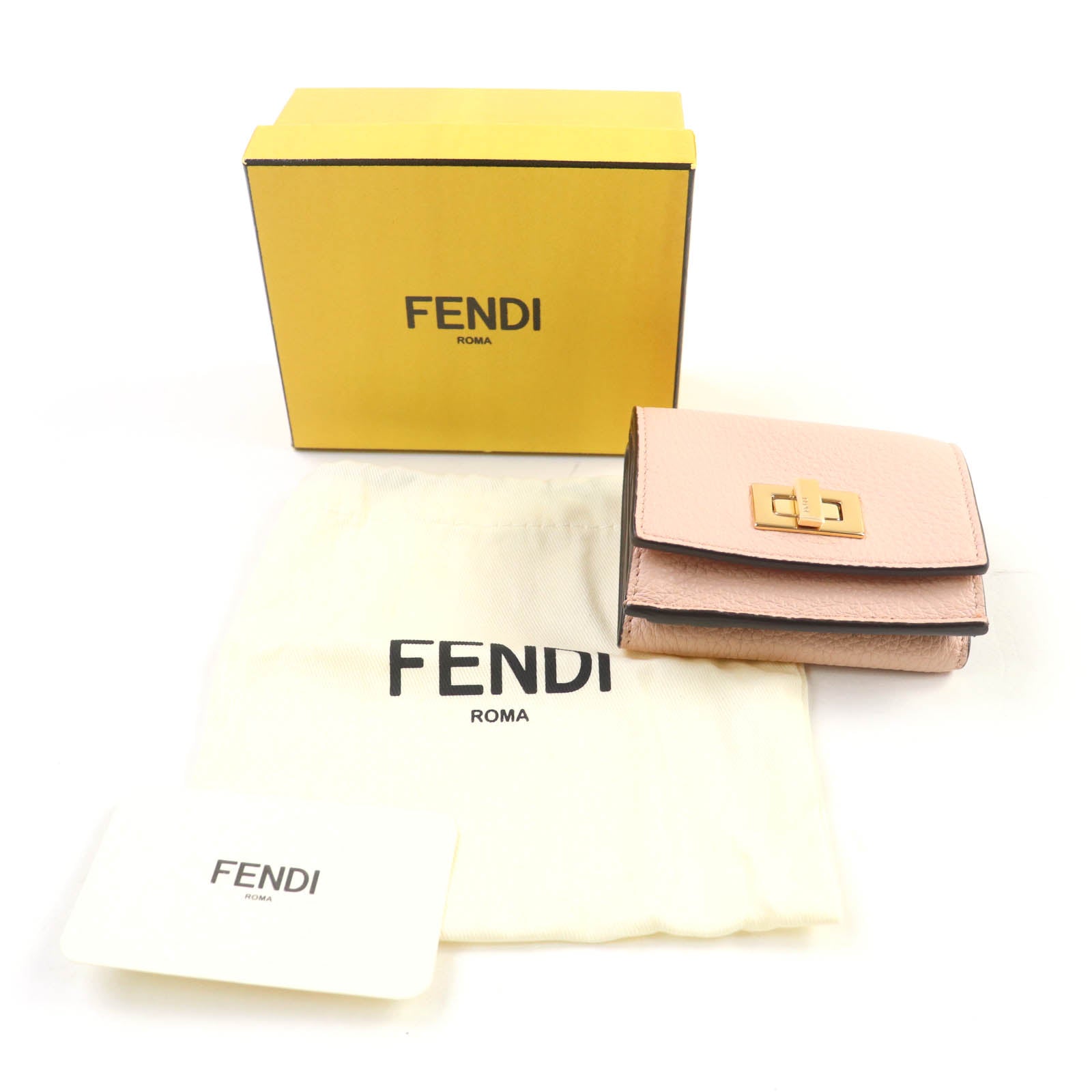 Fendi Peekaboo Tri-fold Leather Wallet