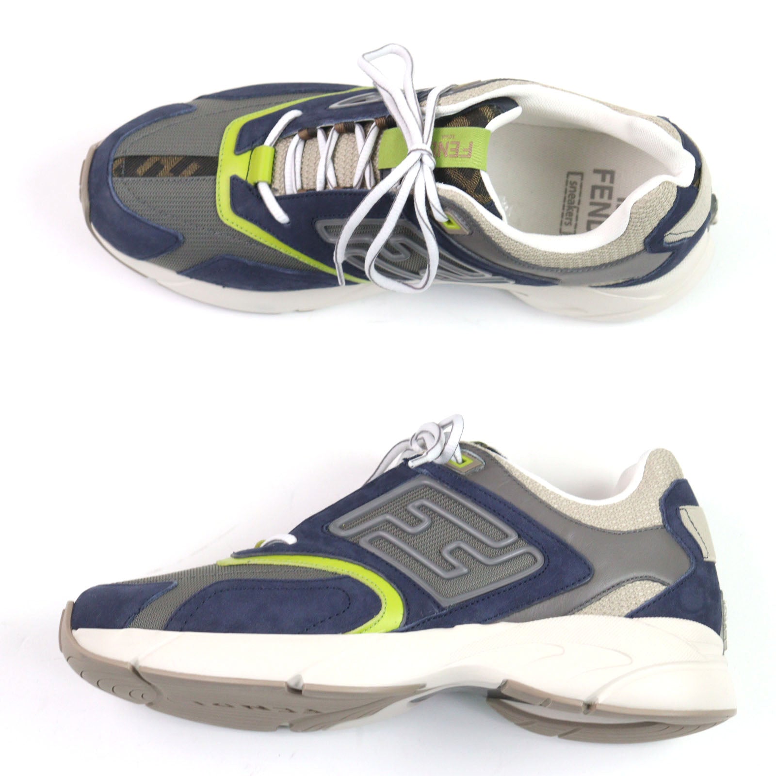 Fendi FASTER TRAINERS Suede Leather Sneakers