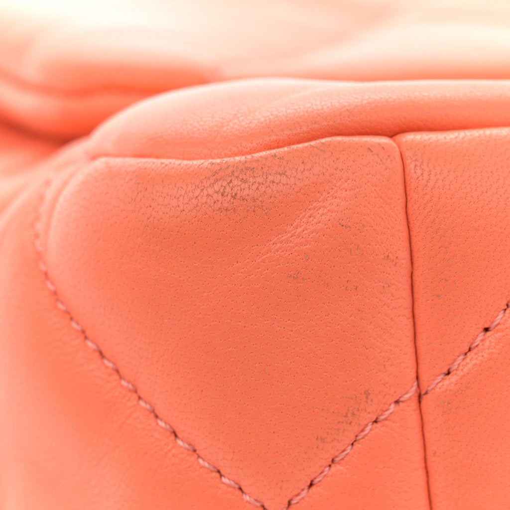 Lambskin Quilted Medium Chanel 19 Flap Orange