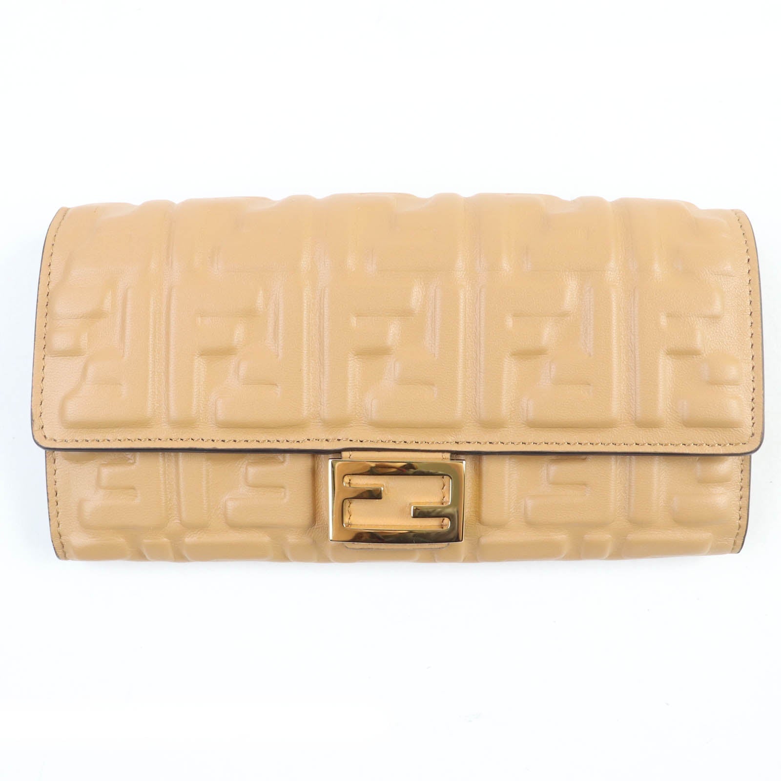 Fendi FFMetal Baguette Continental Leather Long Wallet
