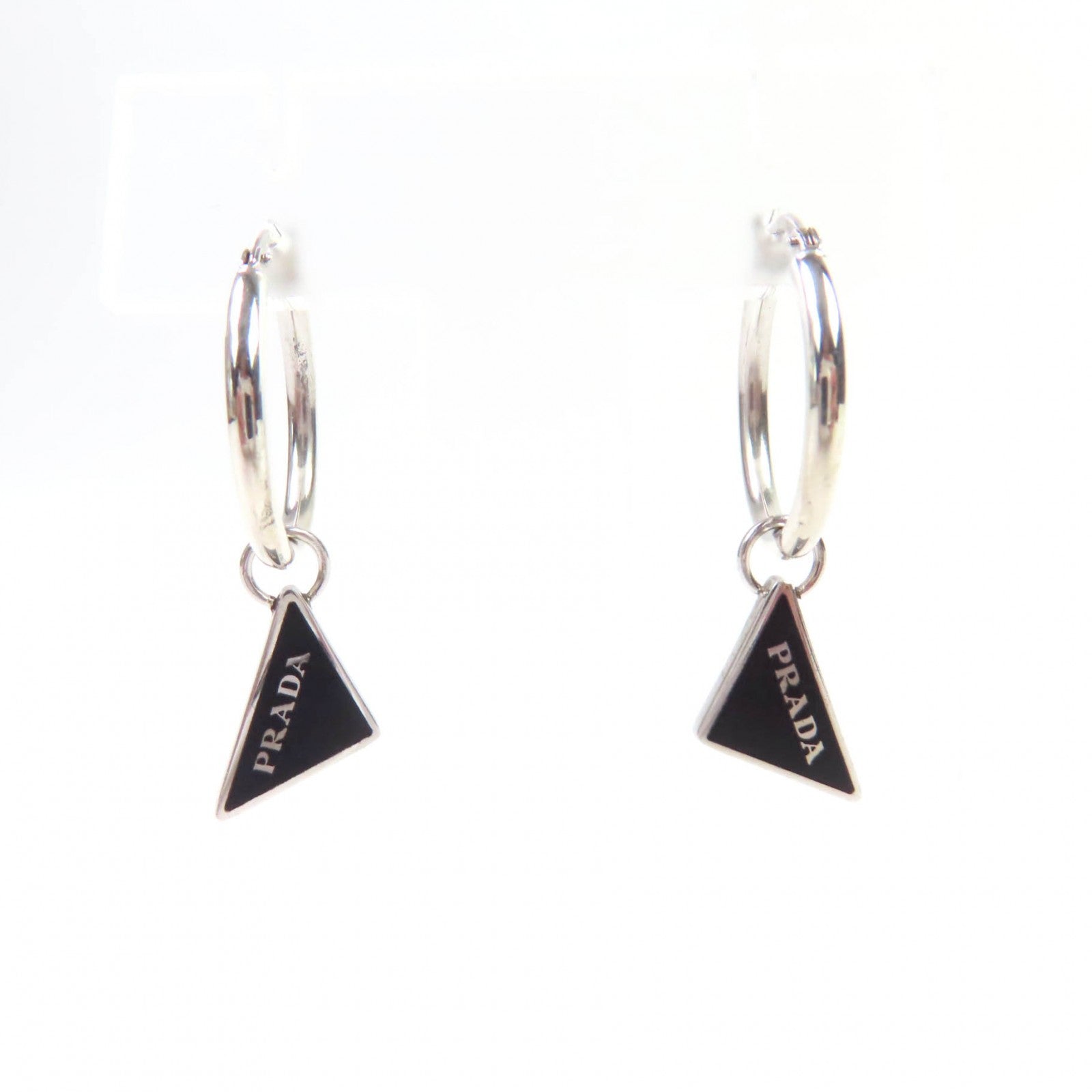 Prada Pierce Symbol Pendant AG925 Earrings
