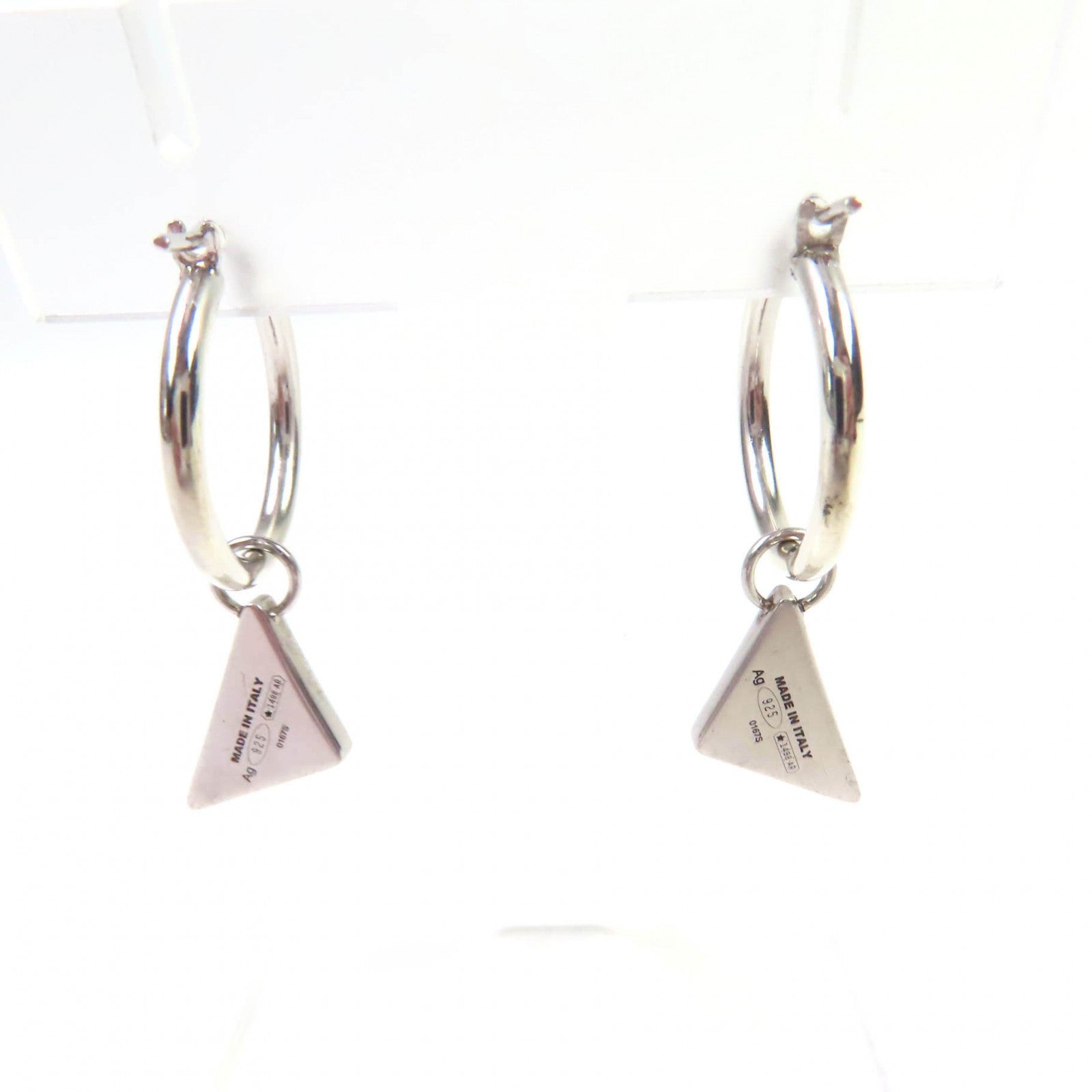 Prada Pierce Symbol Pendant AG925 Earrings