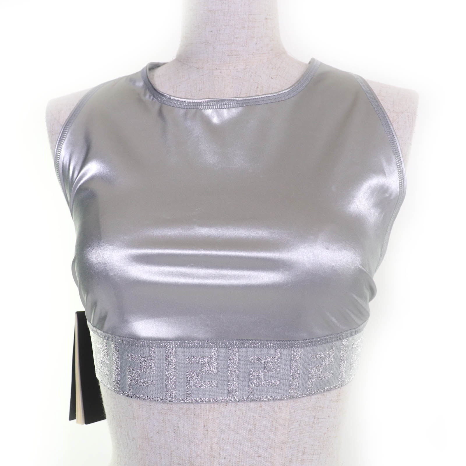 Fendi Zucca Pattern FF logo Nylon Tank Top