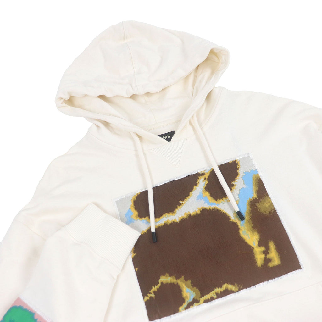 Fendi Logo patch embroidered cotton hoodie