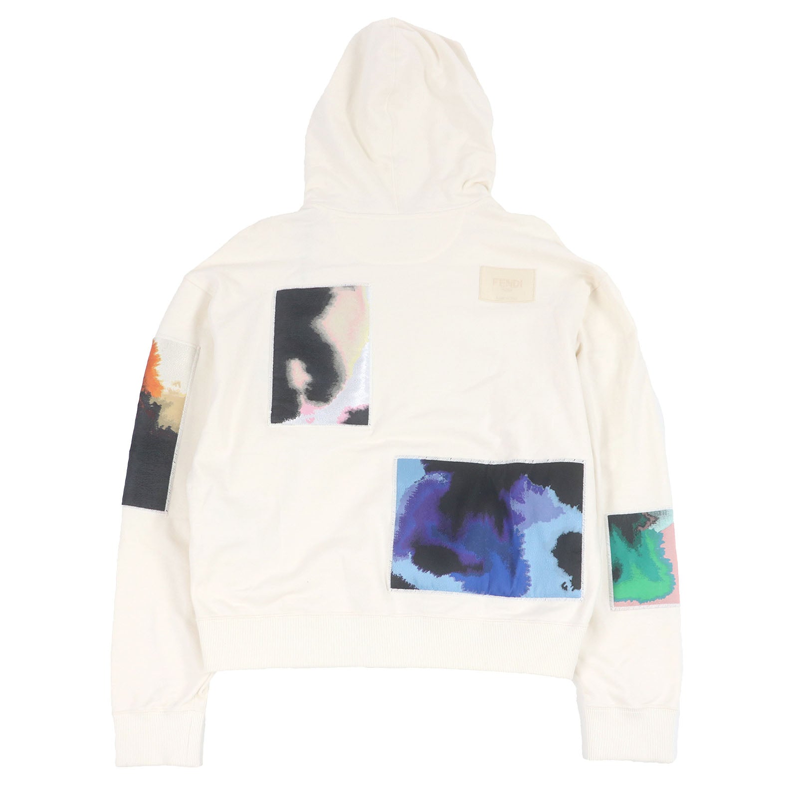 Fendi Logo patch embroidered cotton hoodie