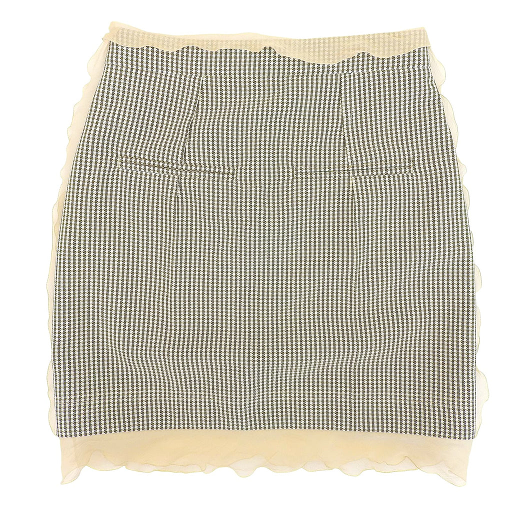 Fendi Houndstooth Wool Skirt
