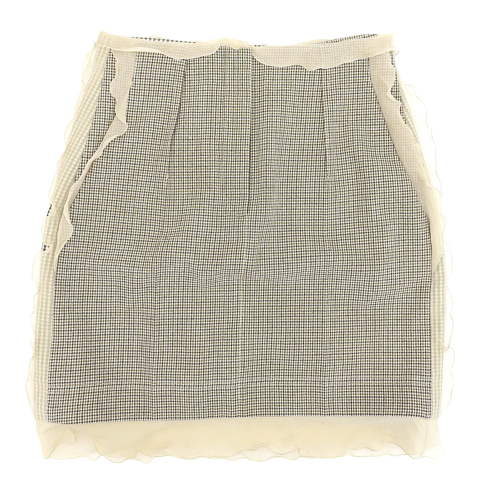 Fendi Houndstooth Wool Skirt