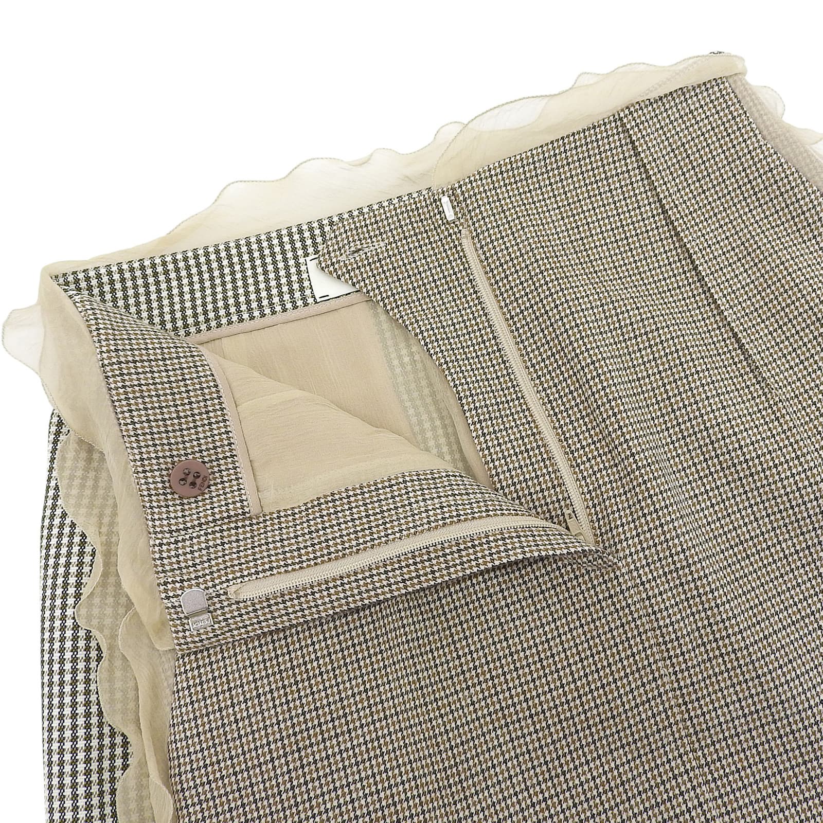 Fendi Houndstooth Wool Skirt