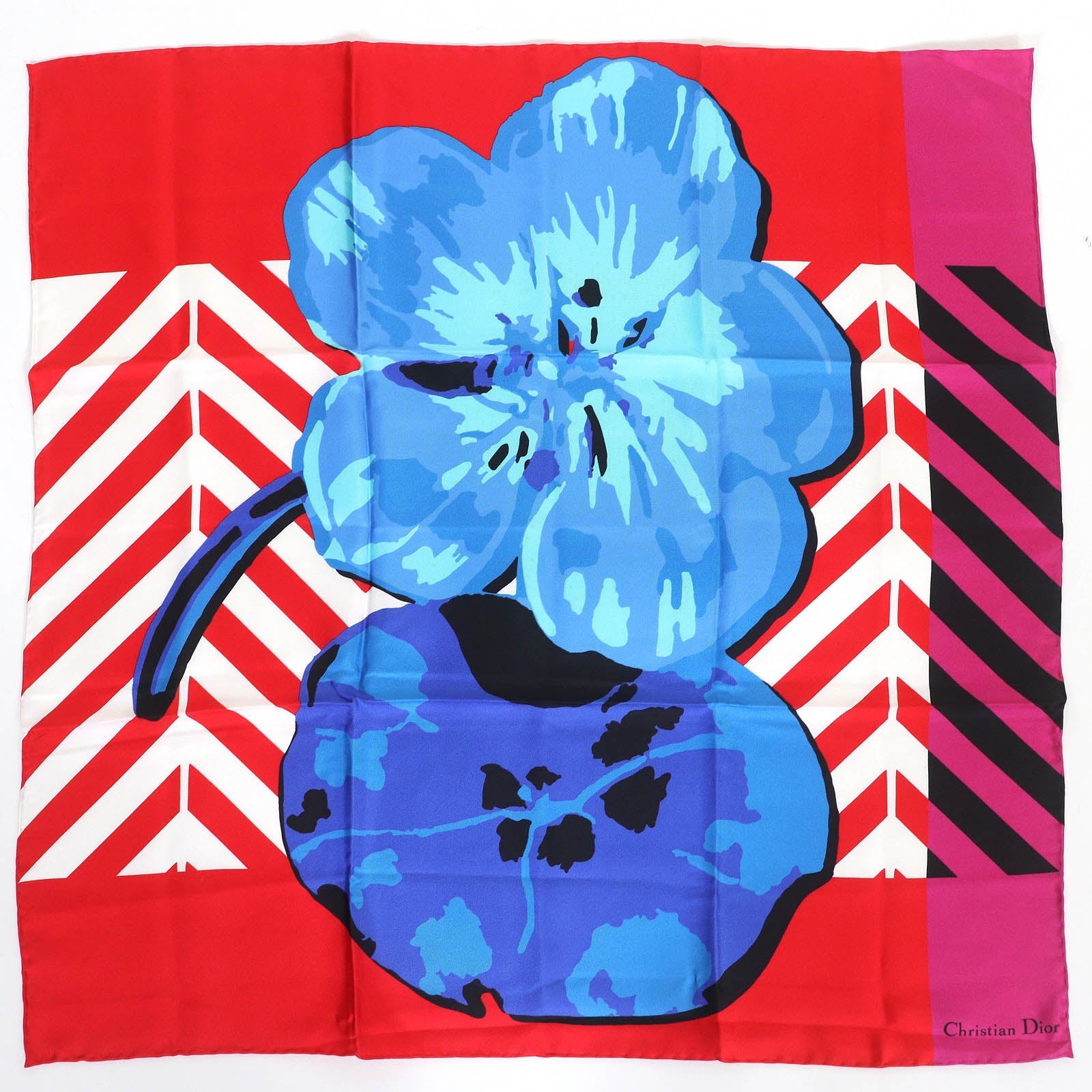 Christian Dior D-Flower pop Floral Silk Scarf