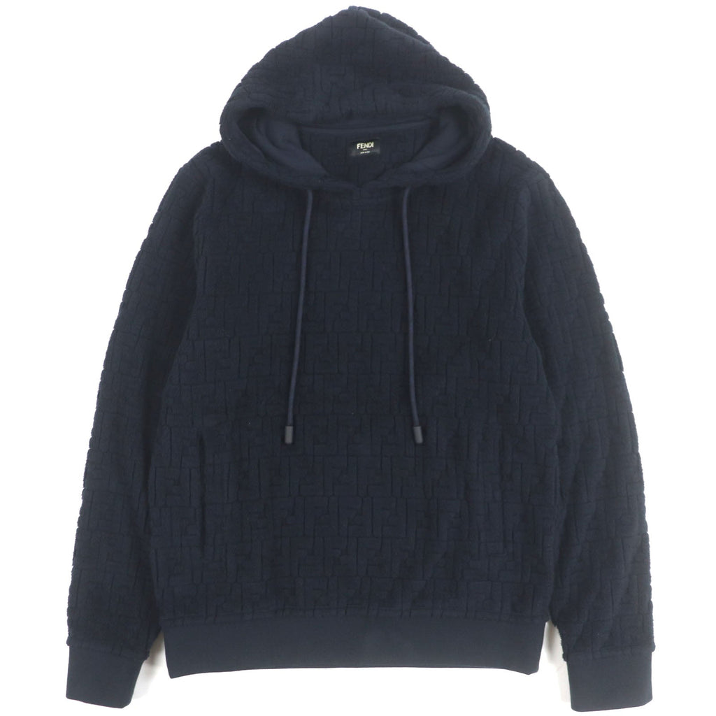 Fendi FF Logo Zucca Pattern Embossed Pullover Hoodie