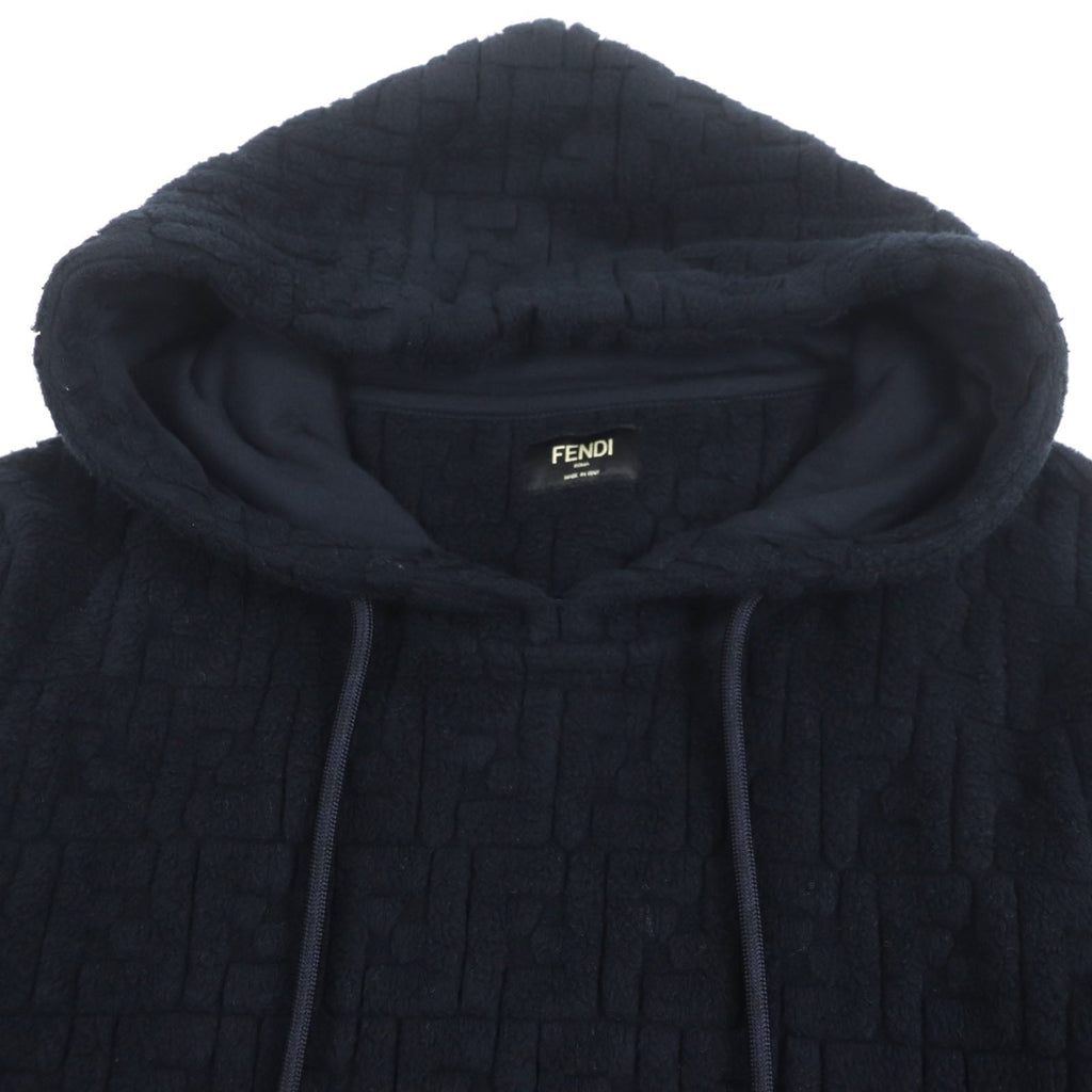 Fendi FF Logo Zucca Pattern Embossed Pullover Hoodie