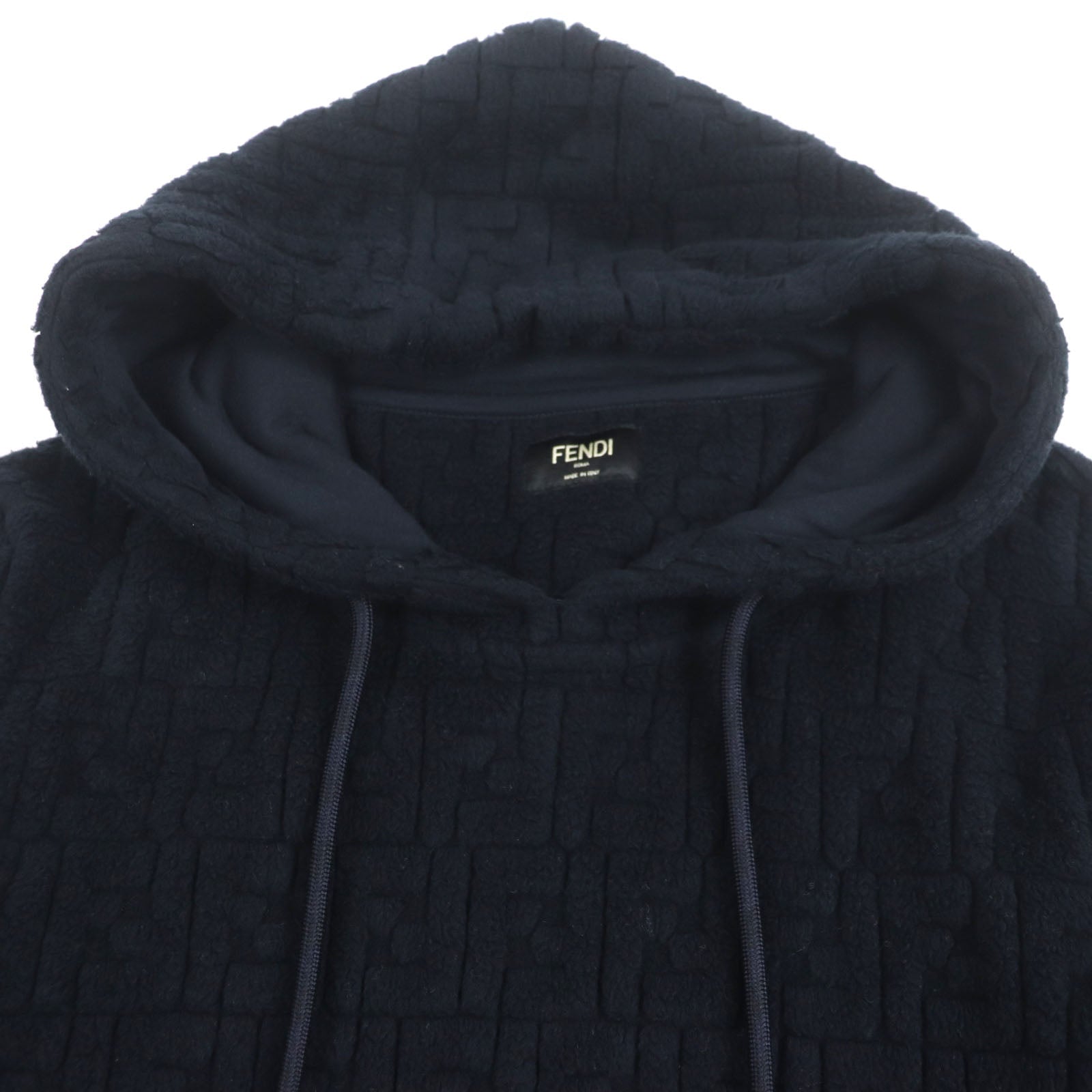 Fendi FF Logo Zucca Pattern Embossed Pullover Hoodie