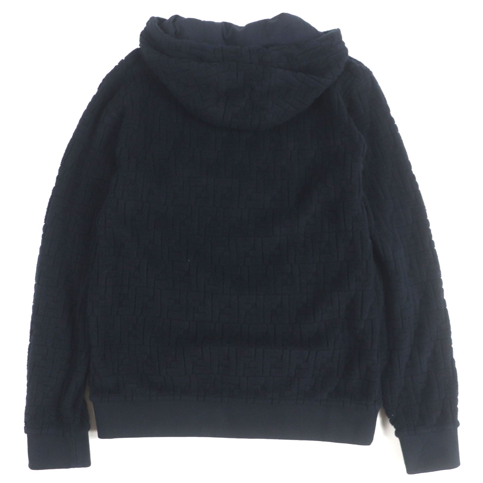 Fendi FF Logo Zucca Pattern Embossed Pullover Hoodie