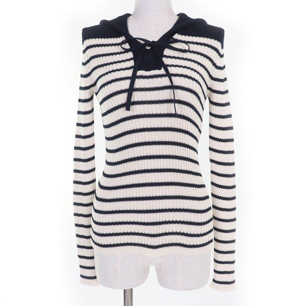 Christian Dior Striped Sailor Collar Knit Top