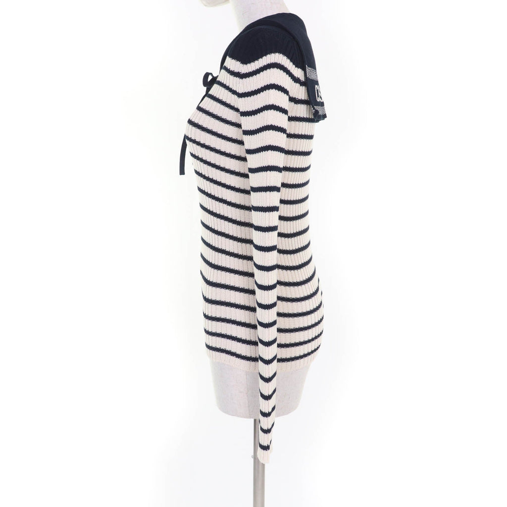 Christian Dior Striped Sailor Collar Knit Top