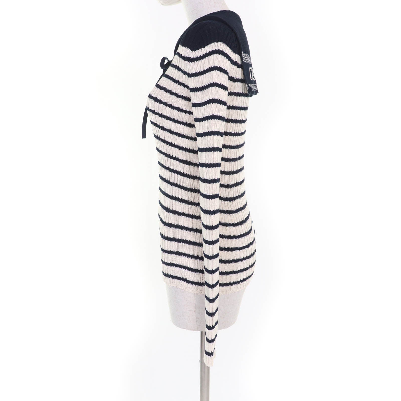 Christian Dior Striped Sailor Collar Knit Top