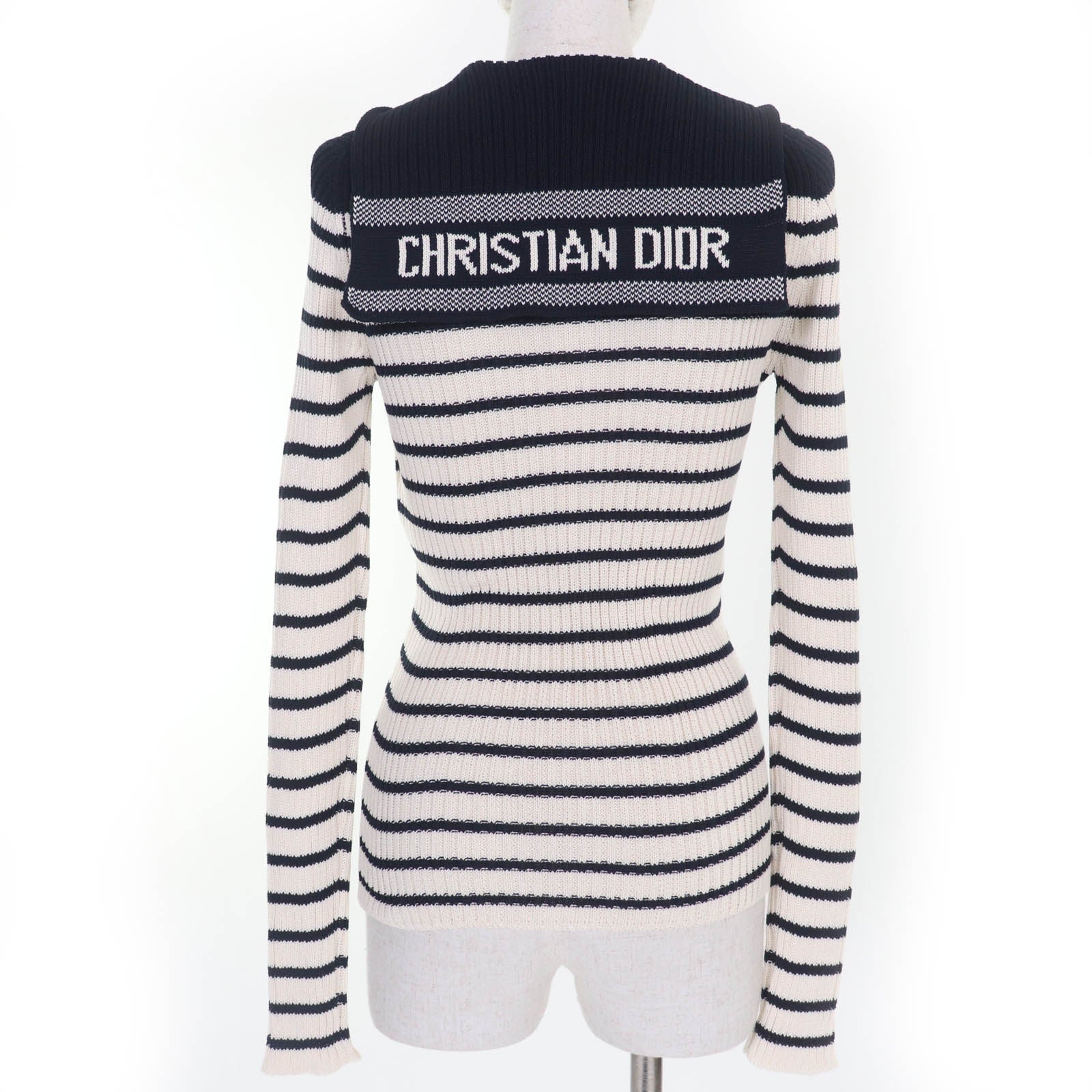 Christian Dior Striped Sailor Collar Knit Top
