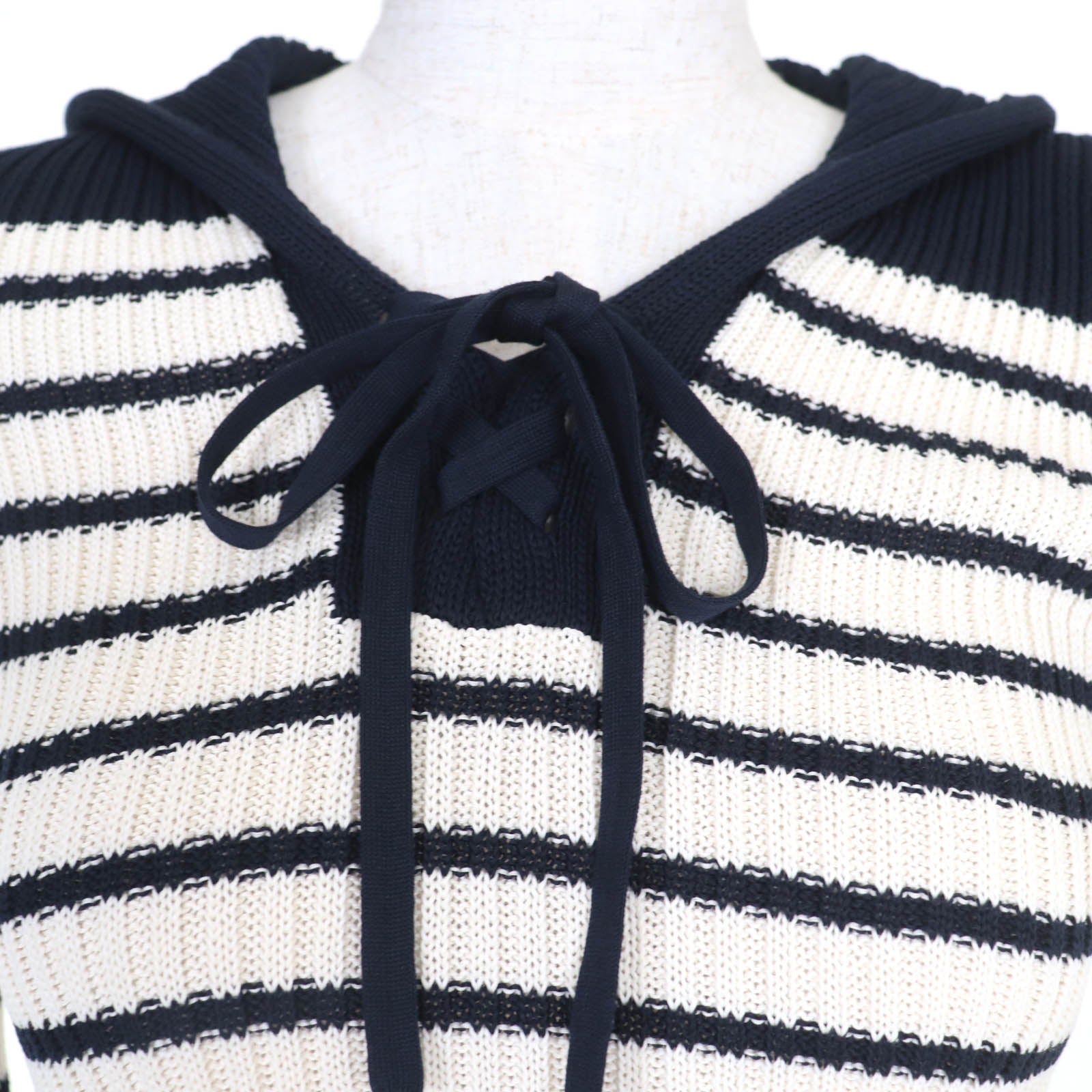 Christian Dior Striped Sailor Collar Knit Top