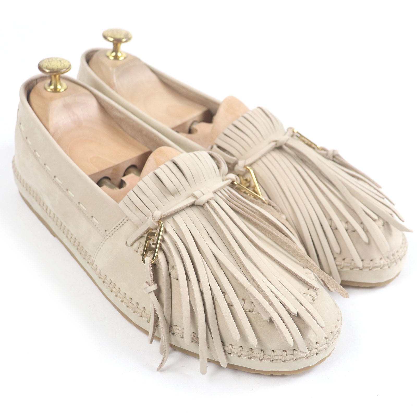 Fendi Olock FF logo Nubuck Leather Loafers