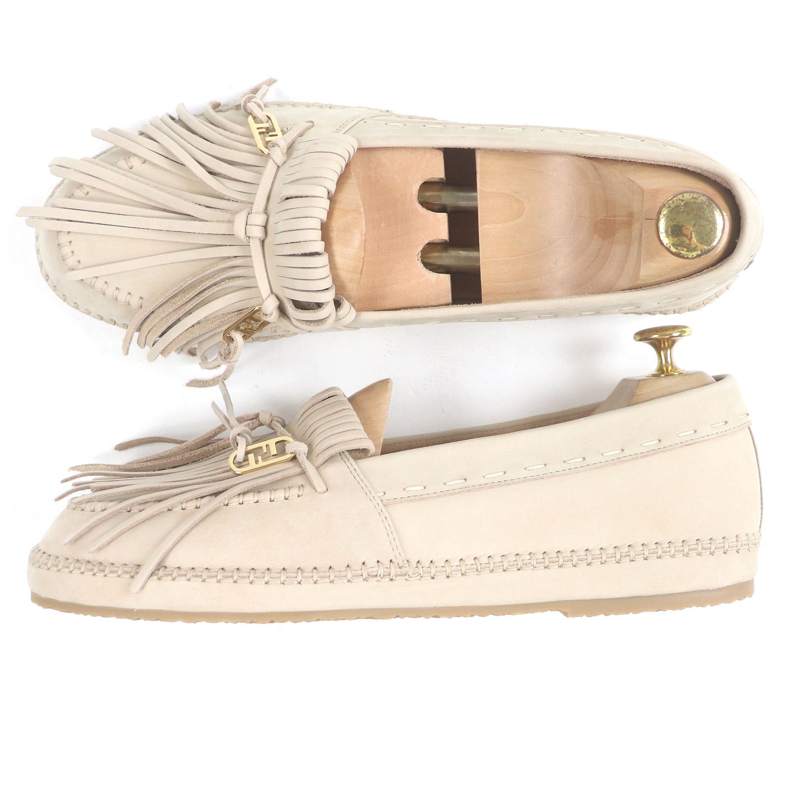 Fendi Olock FF logo Nubuck Leather Loafers