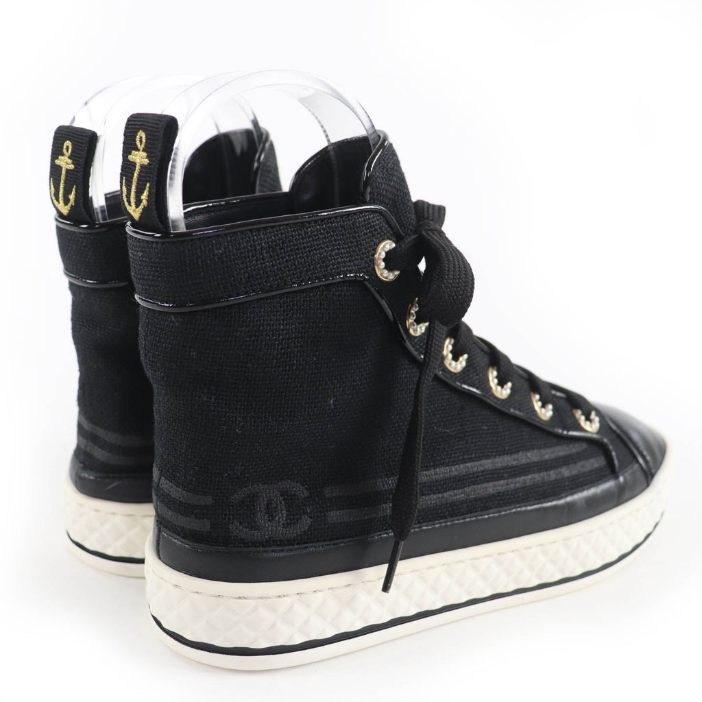 Chanel COCO Mark Canvas and Leather Sneakers