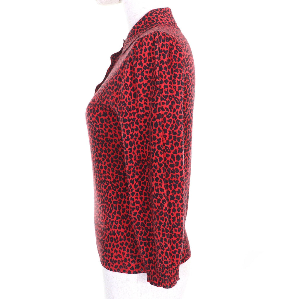 Christian Dior Leopard Pattern Bee Embroidery Cashmere Knitwear