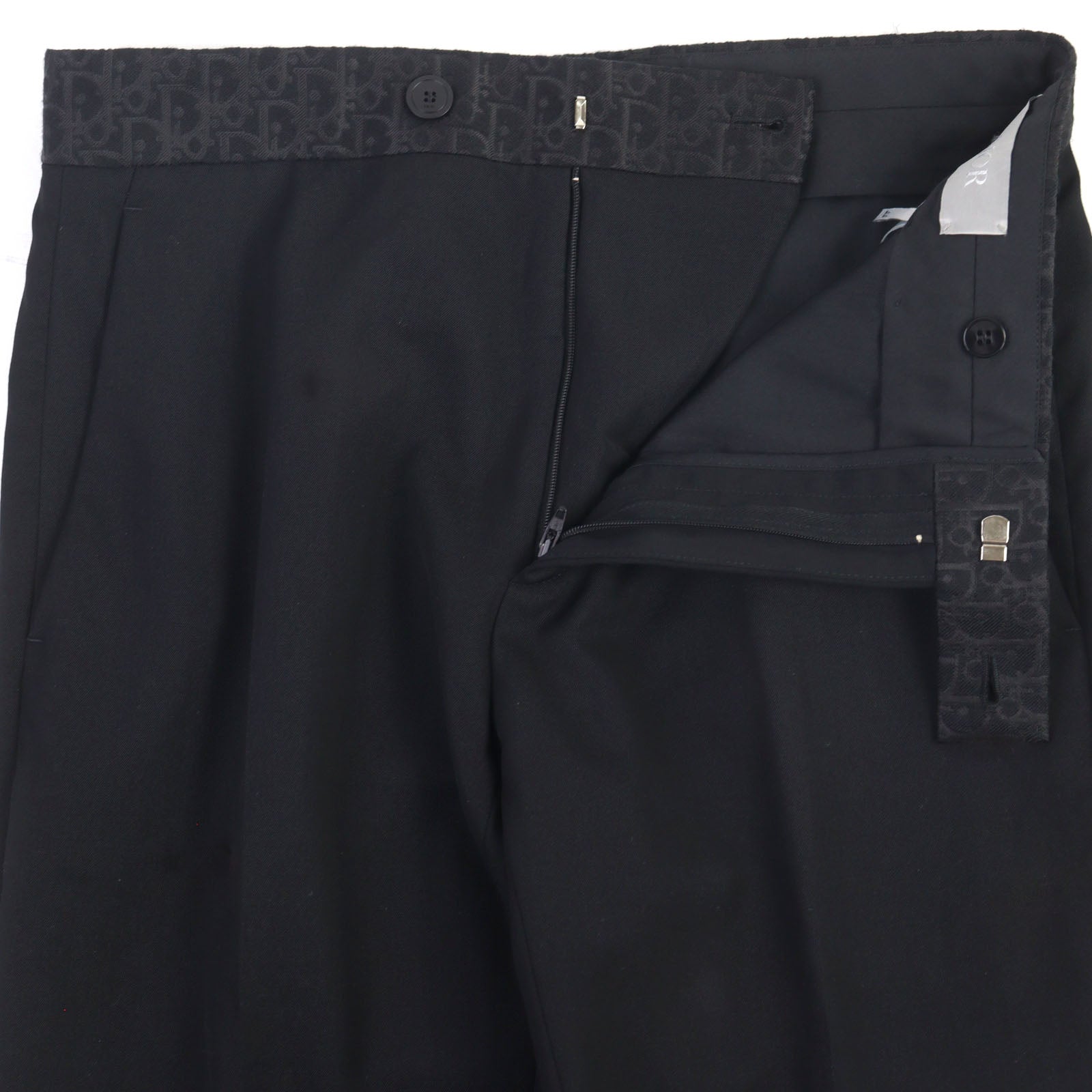 Dior West Oblique Pattern Virgin Wool Slacks