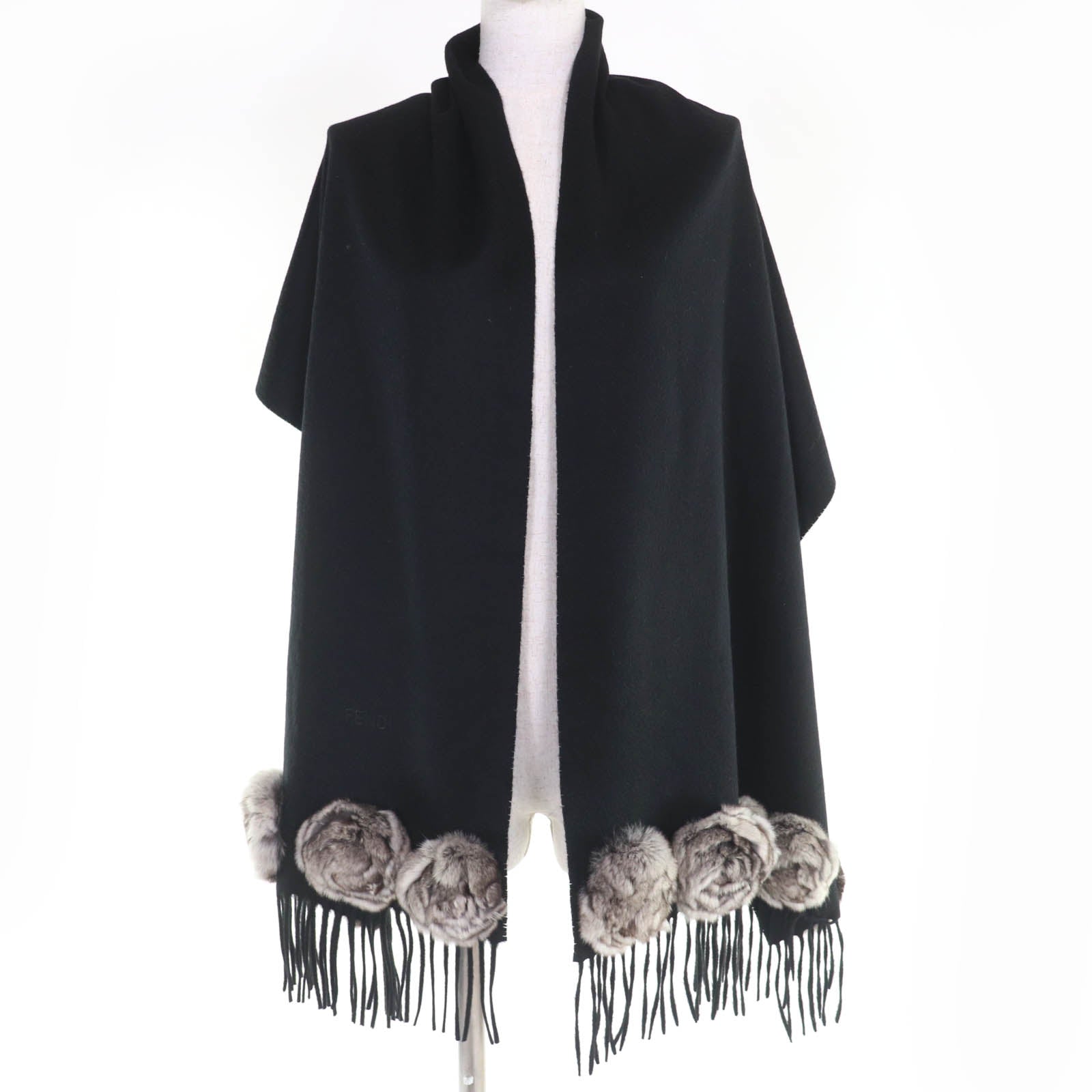 Fendi Embroidered Logo Cashmere Scarf