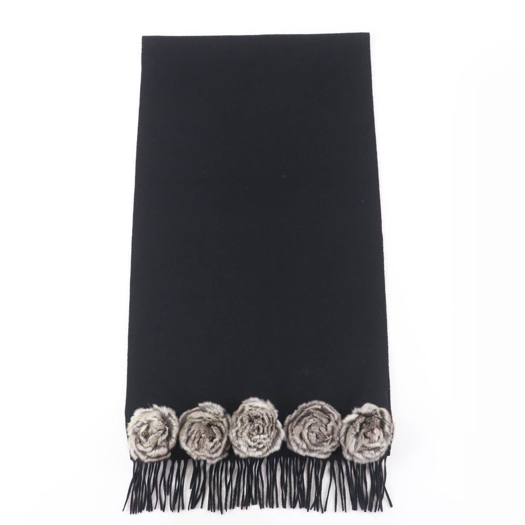 Fendi Embroidered Logo Cashmere Scarf