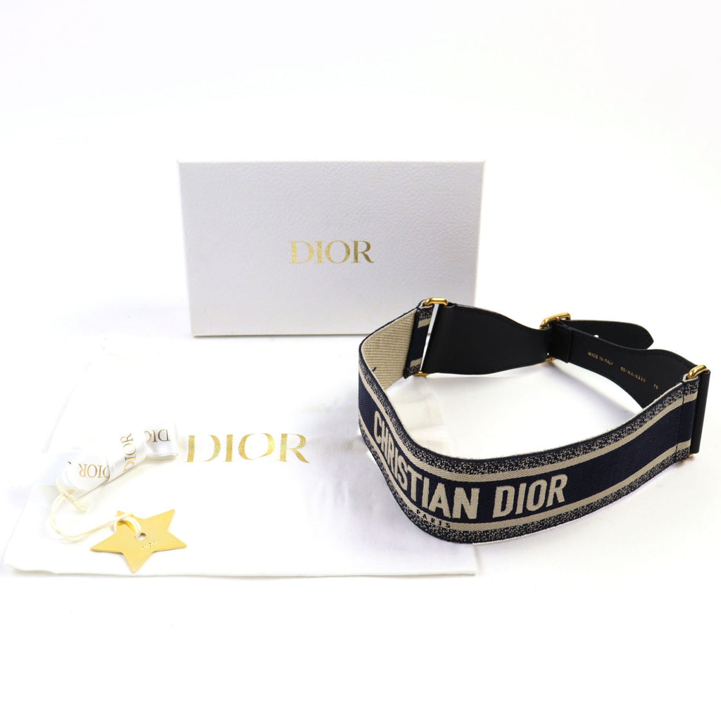 Christian Dior Embroidery Canvas Belt
