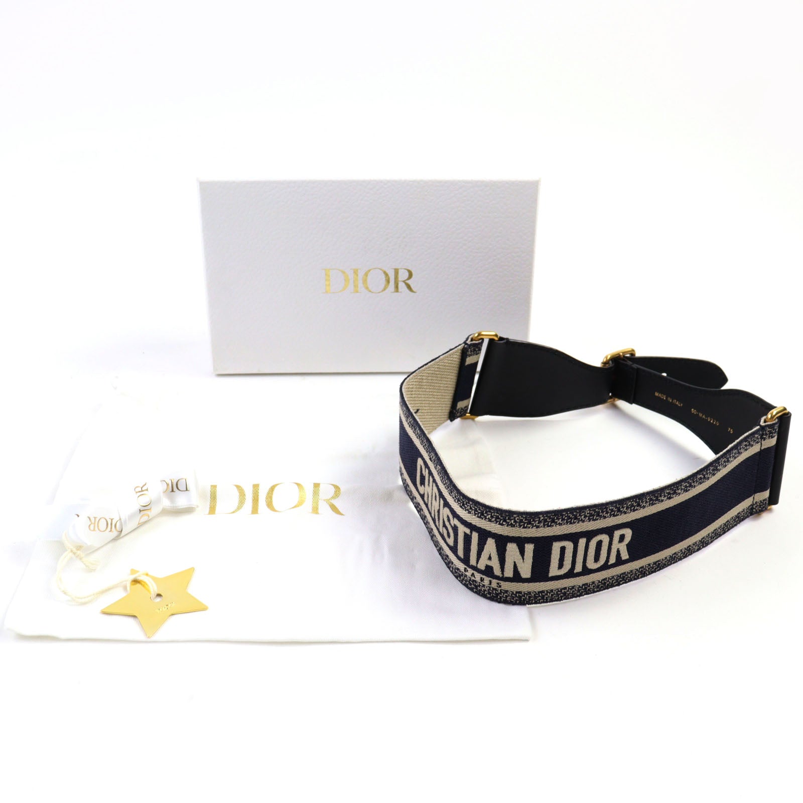 Christian Dior Embroidery Canvas Belt