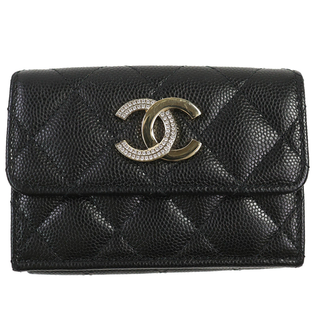CHANEL COCO Mark Matelasse Caviar Wallet