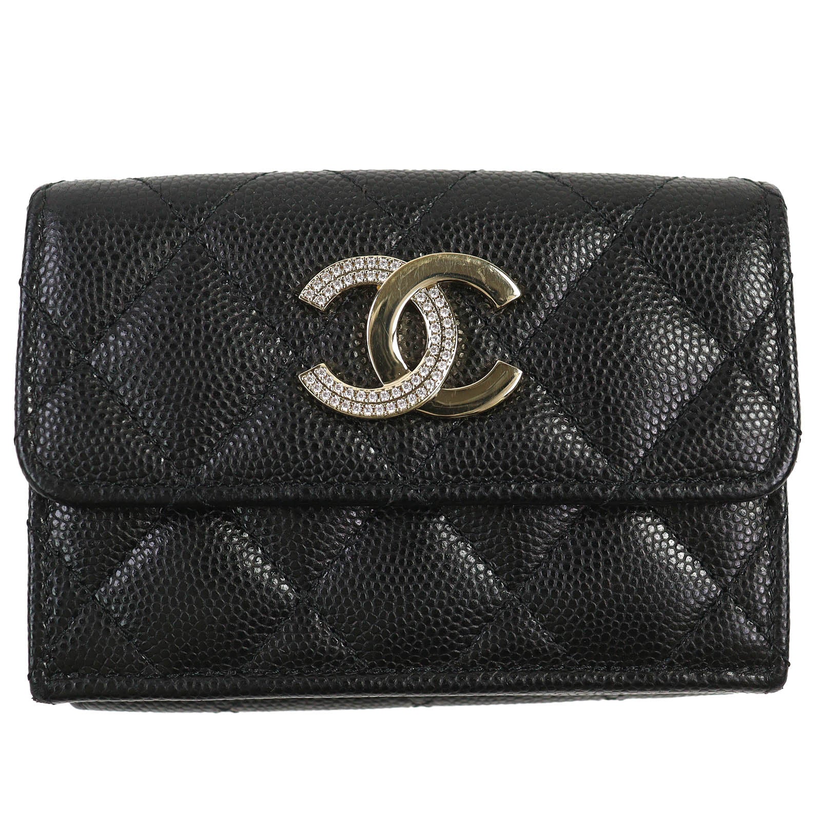 CHANEL COCO Mark Matelasse Caviar Wallet