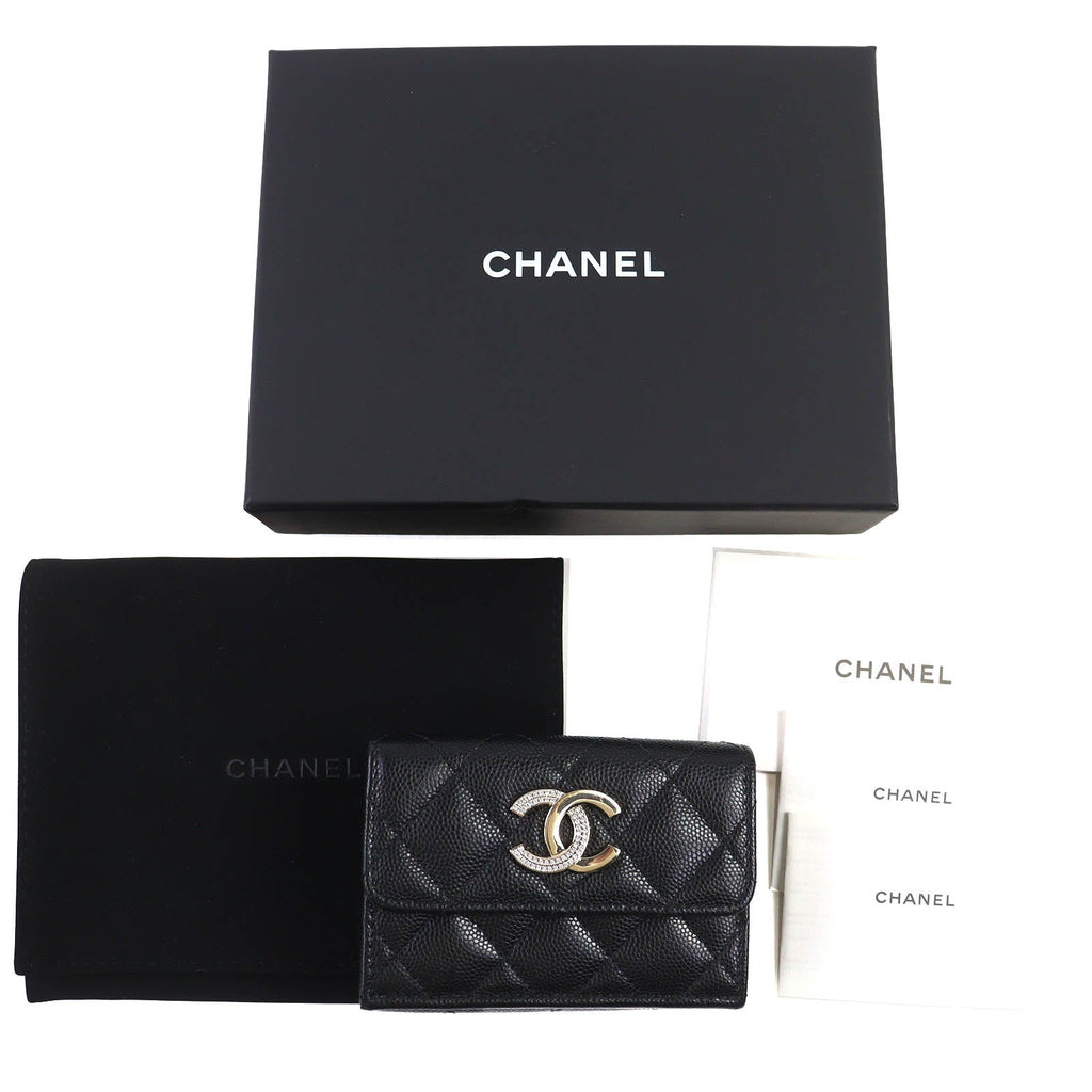 CHANEL COCO Mark Matelasse Caviar Wallet