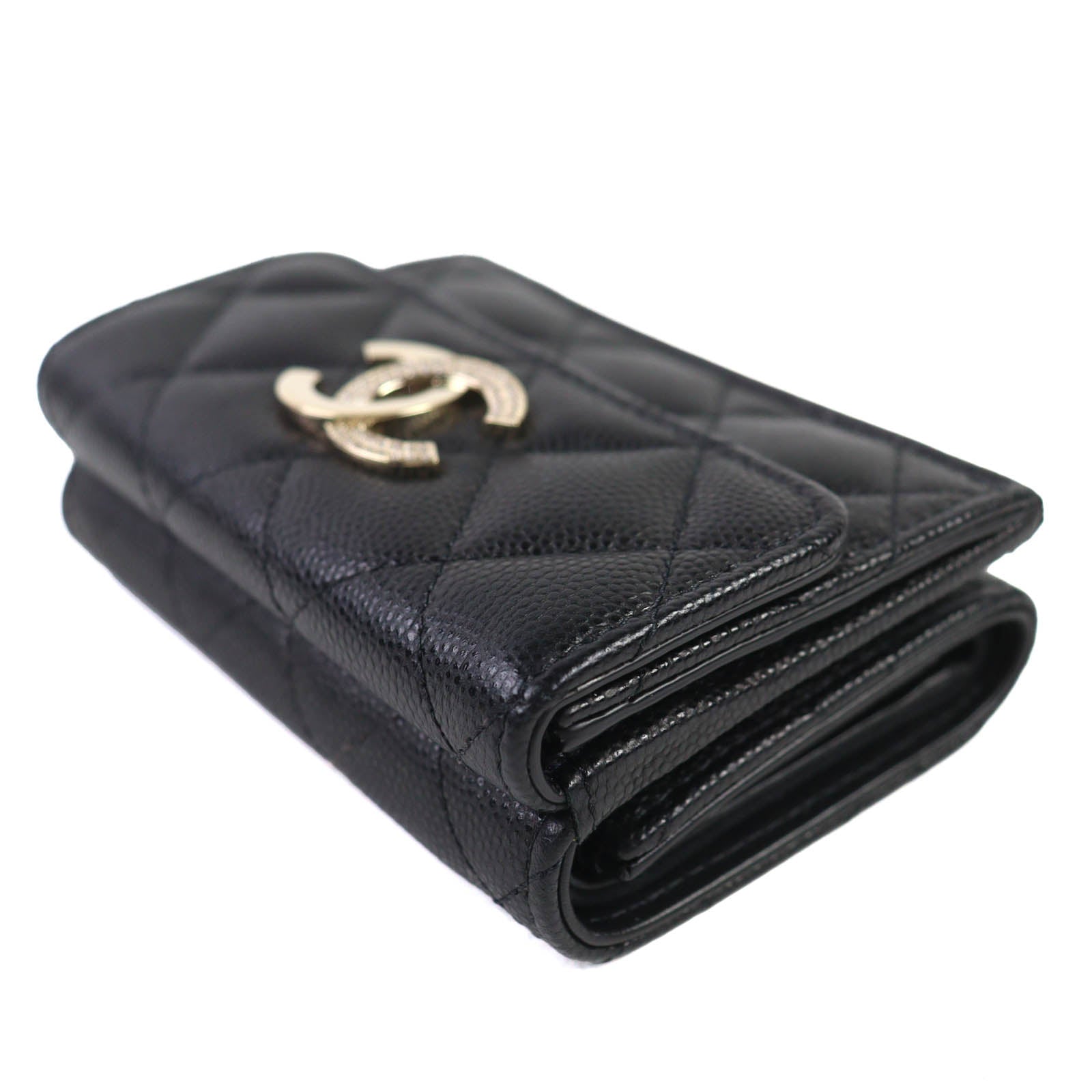 CHANEL COCO Mark Matelasse Caviar Wallet