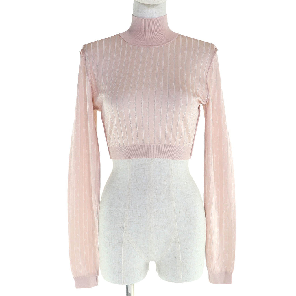Fendi FF pattern striped knit top