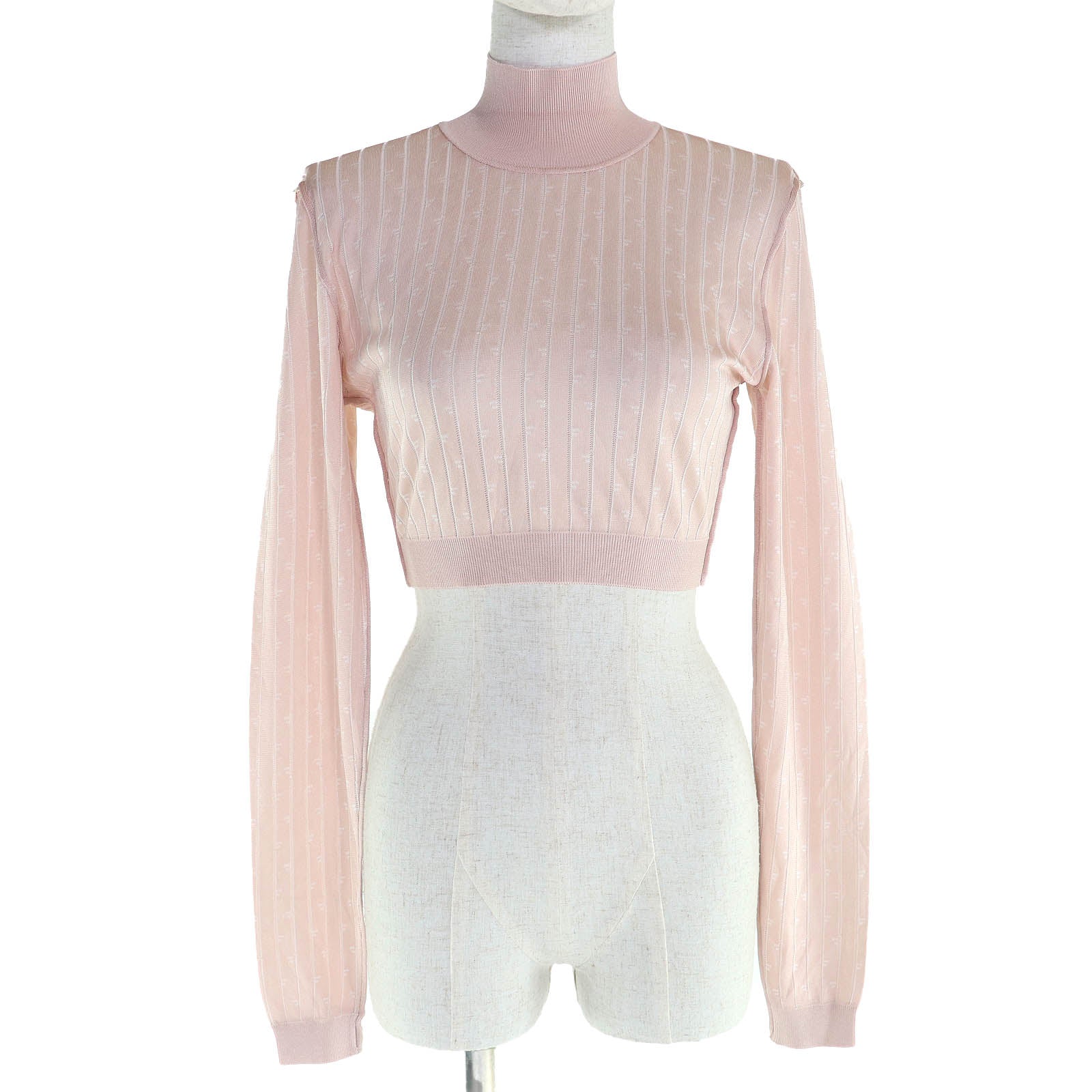 Fendi FF pattern striped knit top