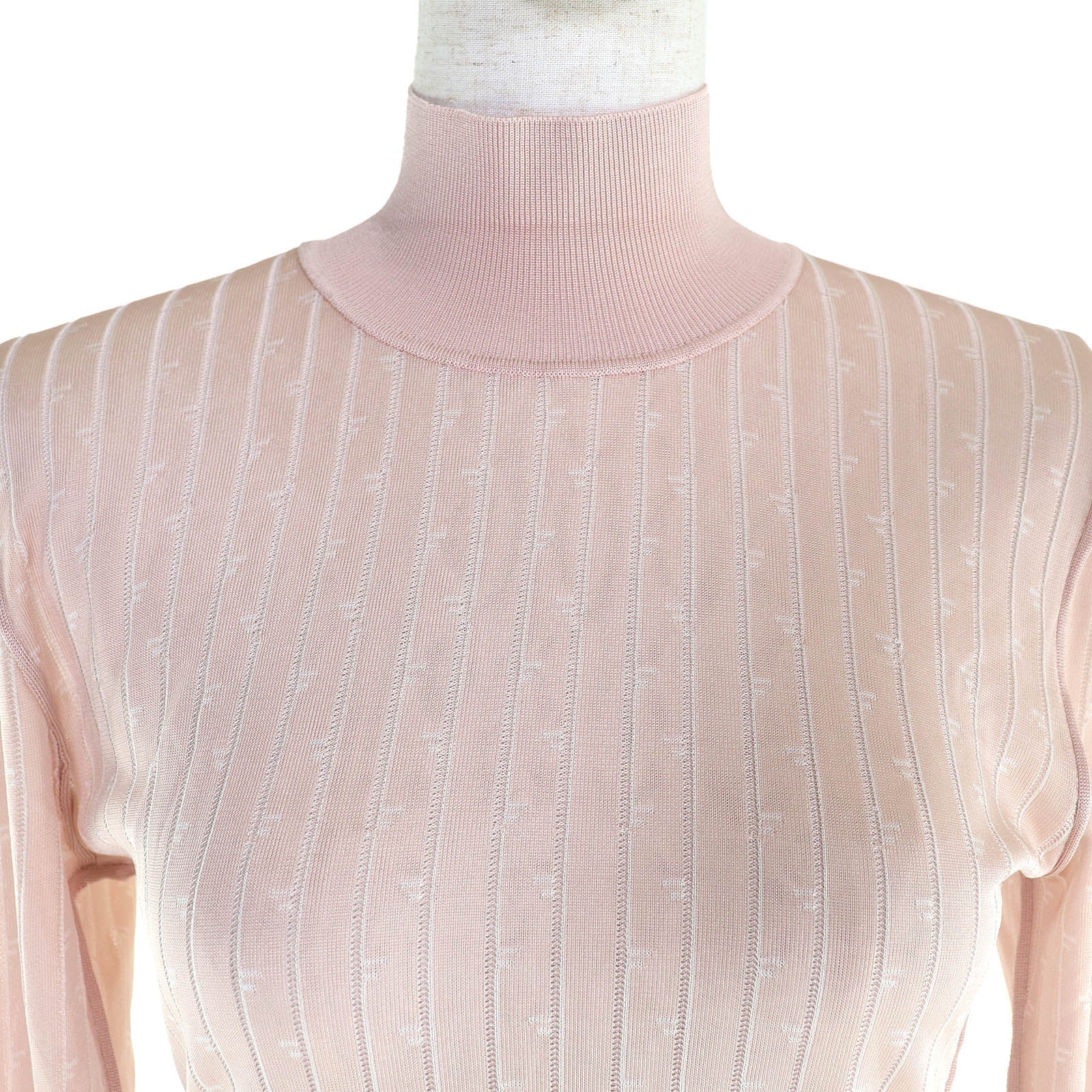 Fendi FF pattern striped knit top