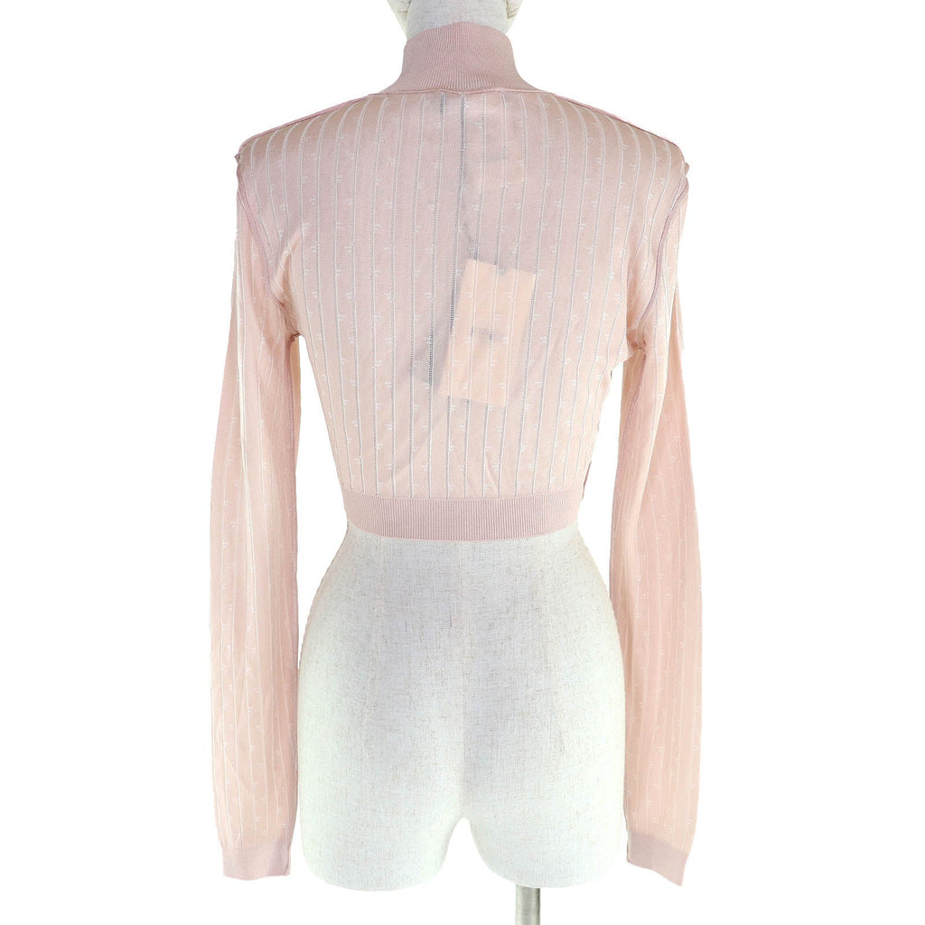 Fendi FF pattern striped knit top