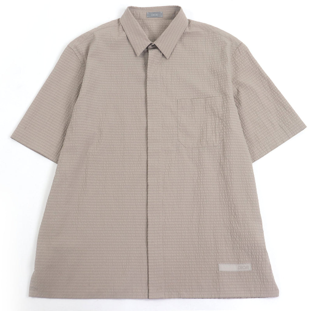 Dior Check Pattern Soccer Fabric Short Sleeve Shirt