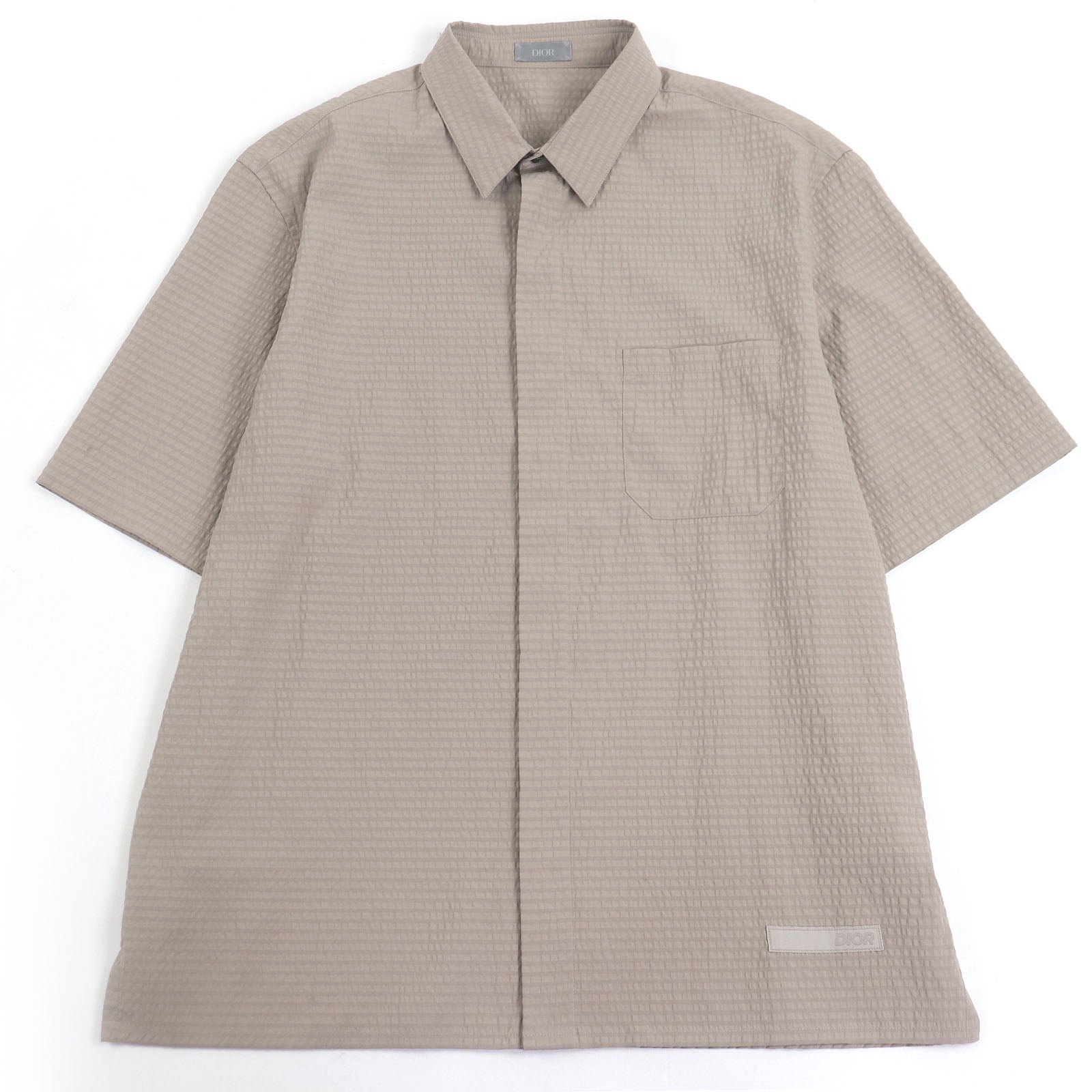 Dior Check Pattern Soccer Fabric Short Sleeve Shirt